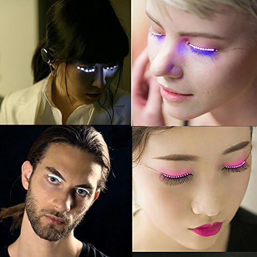 2017 Latest LED Eyelashes Waterproof Interactive Unisex Eyelash Led Light Luminous Shining Charming Eyelashes for Nightclub Birthday Party Rave Party - 1Pair