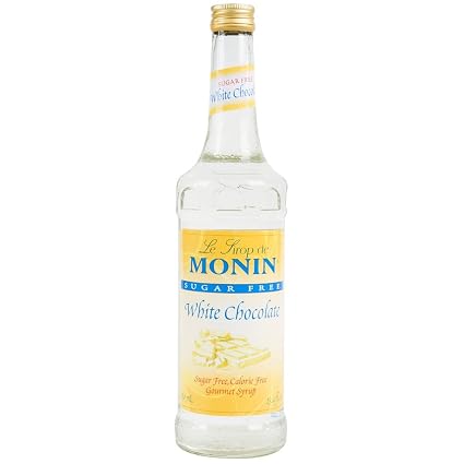 Amazon Com Monin Sugar Free White Chocolate Syrup 750 Ml Coffee Syrup Low Carb Grocery Gourmet Food