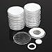 Xiaolanwelc@ 20 Pcs/Set Coin Storage Container Box 51mm Dia. Round Display Capsules Holder Ring Applied Clear Plastic Cases Collection Gifts (one)