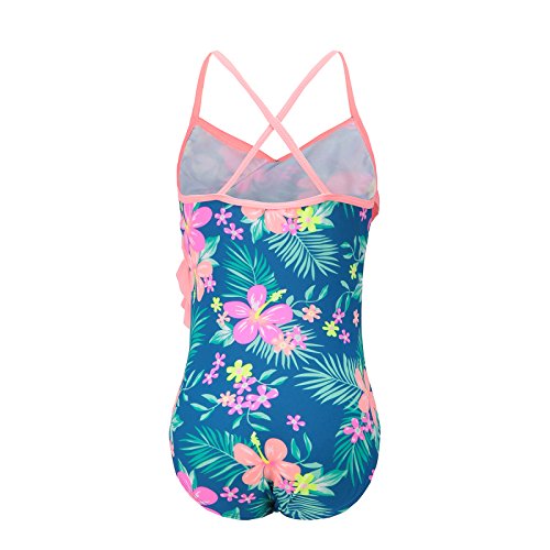 Girls One Piece Swimsuits Hawaiian Ruffle Swimwear Beach Bathing Suit