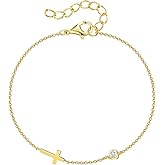 CCmfgjew Cross Bracelet for Women 14K Gold Cross Bracelet with Birthstone Religious Faith Baptism Confirmation Gifts for Her Birthday Gift Christian Jewelry Gifts for Women Mother Grandma Wife