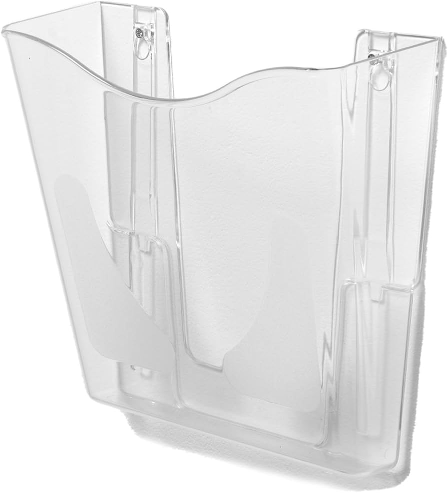 Deflecto A4 Wall Mounted Magazine File Holder Clear Acrylic