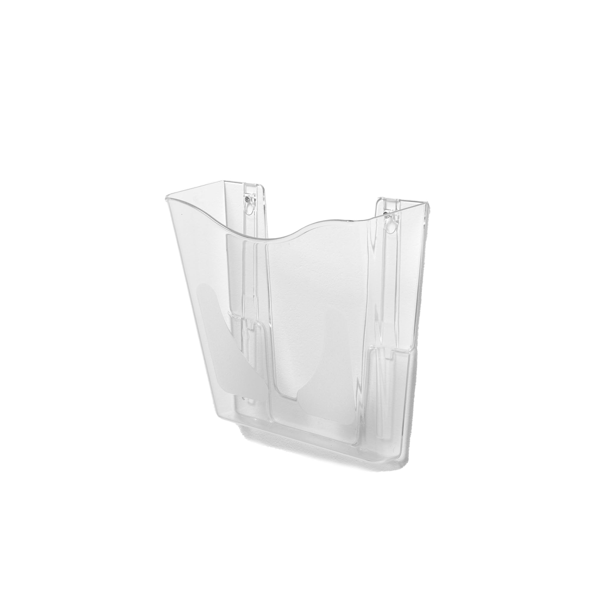 Deflecto A4 Wall Mounted Magazine File Holder - Perfect for Folders, Files, Mails & Brochure - Clear Racks for Home Office with Sleek Portrait Design
