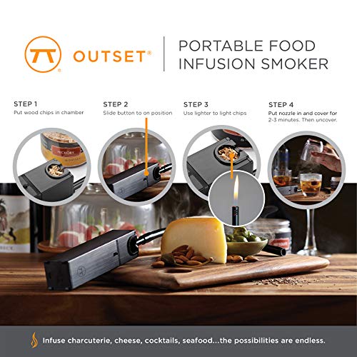 Outset Tragbarer Smoker für Lebensmittelaufguss, 22,9 cm, Schwarz – Bild 4