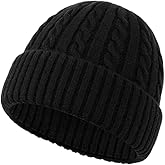 PAZUVO Knitted Cuffed Beanie Cap for Men/Women, Unisex Soft Warm Winter Hat Stocking Skull Cap