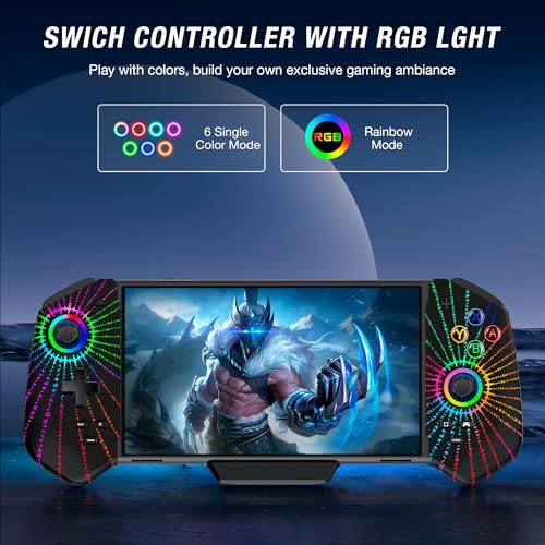 HASACOOL Switch Controller Handheld mit Hall Effect Sticks, Großer Griff Controller für Switch/OLED mit Turbo/Tischständer/6 Achsen Gyro(Runen) thumbnail 2