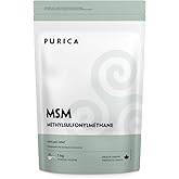 PURICA Vegan MSM Methylsulfonylmethane Powder 1 kg 500 Servings, Joint Knee Connective Tissue Support, Promotes Muscle Comfor