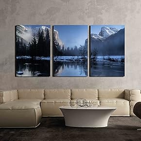 Winter Landscape of Snow Mountain with Reflection in...