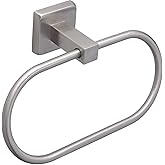 TocTen Towel Ring/Hand Towel Rack - Thicken SUS304 Stainless Steel Bathroom Hand Towel Holder Heavy Duty Unique Oval Hand Towel Hanger Wall Mounted for Bathroom Kitchen Sink (Brushed Nickel)