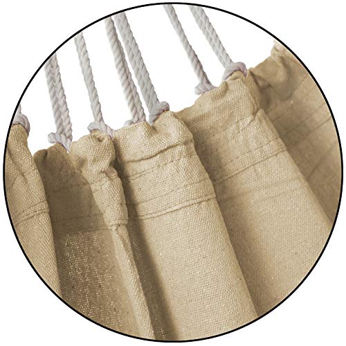 BB Sport Tuch Hängematte 200 x 140 cm max. Belastbarkeit 200 kg Tragetasche 1-2 Personen Camping Garten Balkon Terasse Wetterfest, Farbe:Beach – Bild 6