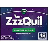 ZzzQuil, Nighttime Sleep Aid LiquiCaps, 25 mg Diphenhydramine HCl, No.1 Sleep-Aid Brand, Non-Habit Forming, Fall Asleep Fast, 48 Count