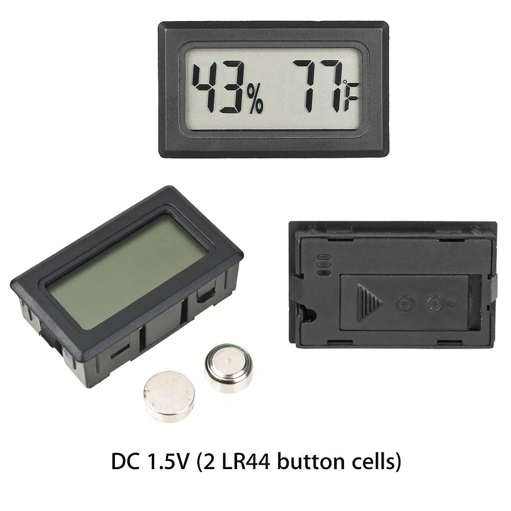 Quiklet Mini Digital Electronic Temperature Humidity Meters Gauge for Incubators Reptile and Humidors LCD Display Fahrenheit (℉) (1 Pack)