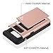 Galaxy J3 Case, CaseTop [Easy 2 Card Access] Sliding Back Door Card Holder Wallet Case - Hybrid TPU PC Cover - For Samsung Galaxy J3 / Express Prime / Amp Prime, Rose Gold
