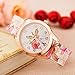 COOKI Womens Flower Watches, Unique Analog Fashion Clearance Lady Watches Female Watches Casual Wrist Watches for Women,Round Dial Case Comfortable Silicone Watch-H17 (Pink)