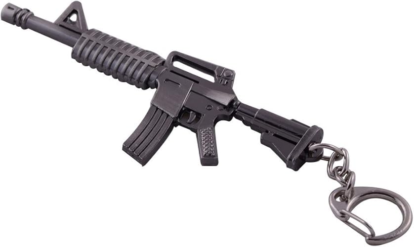 Amazon マロフサ モデルガン ミニチュア グレーメタル M4a1 A アサルトライフルガンモデル キーホルダー バッグ ペンダント キーホルダー チェーン