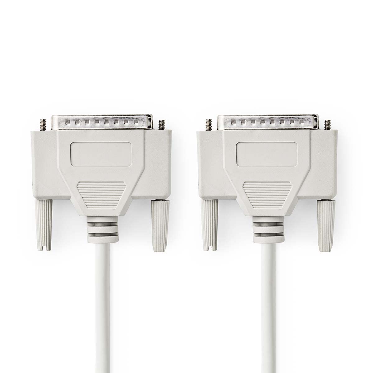 NEDIS Serial Cable, Connect Serial Devices, D-Sub 25-Pin Male to Male, Nickel Plated Connectors - 5.0m PVC Cable