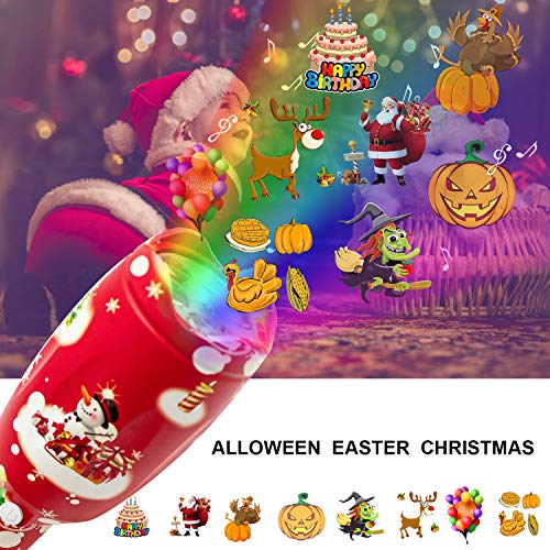 LED music Christmas Lights Projector,Handheld Kids Projection Flashlight with 32 unique images Light Show, Halloween Lights Decoration for Christmas Easter Halloween, Carnival and Birthday Party - Thumbnail 2