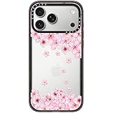 CASETiFY Impact iPhone 17 Pro Max Case [Slim/Wireless Charging Compatible / 8.2 ft. 4X Military Grade Drop Protection] - Sakura Cherry Saturday - Clear Black