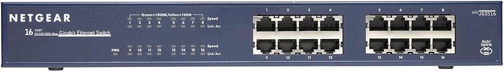 NETGEAR JGS516-200EUS ProSafe 16 Port Gigabit Rackmount Network Switch