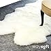 WaySoft New Zealand Sheepskin Area Rug – Genuine Fluffy Wool, Multiple Sizes, Bedroom or Living Room Decor(4ft x 6ft,Ivory)