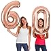 Mity rain 60th Birthday Decorations Party Supplies,60th Birthday Balloons Rose Gold,Rose Gold Hang Happy Birthday Alphabet Balloons Banner,Gold Confetti Balloons,60th Birthday for WOM