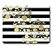 Tmoschops Gold Splatter Point On Black and White Stripe Unique Design Artistic Mouse Pad