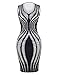 Ninimour Womens Sleeveless Stripe Print Slim Fit Package Hip Bodycon Dress , Black , Small