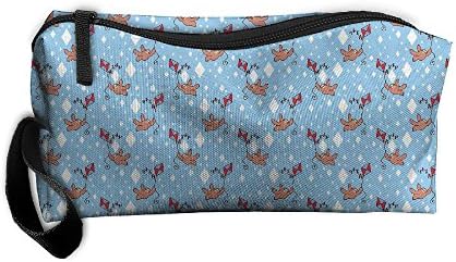 LogicPor Sloth Playing Kite Portable Zipper Makeup Bag Travel Cosmetic Pouch Toiletries Bag Storage Bag Organize Stationery Pencil Holder Coin Purse Medicine Kit Bag