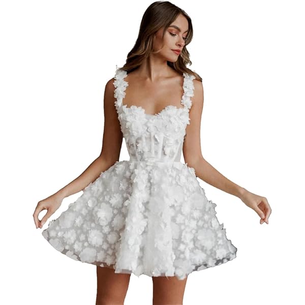 knee length dresses for ladies Oh Polly Posy Floral-Applique Corset Mini Dress in White