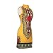 shekiss Women Traditional African Print Dashiki Bodycon Sleeveless High Collar Dress, Yellow, XX-Large