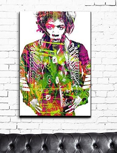 Ready2HangArt Iconic Jimmy Hendrix' Abstract Modern Contemporary Acrylic Wall Art Print, 32" x 24", Multi Color