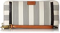 Emma Large Zip Wallet Wallet, Black Stripe, One Size