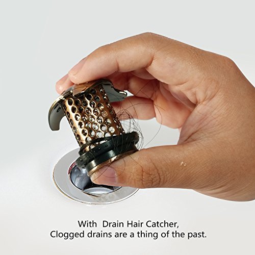 LEKEYE Drain Hair Catcher/Tub Drain Cover/Bathtub Shower Drain Protector/Strainer/Stainless Steel and Silicone-Red Copper