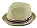 How D Hats Men's Fedora Cuban Style Upturn Short Brim Hat ((L/XL) 23 in / 7 3/8 / 59Cm, Beige)