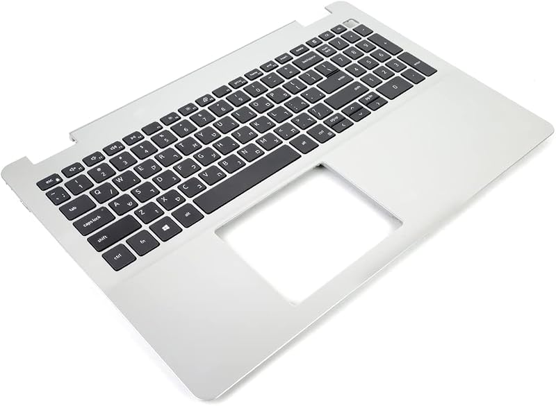 Dell Inspiron 5584 Silver Palmrest Keyboard HEBREW 0DFX5J 0DJ5CY Renewed