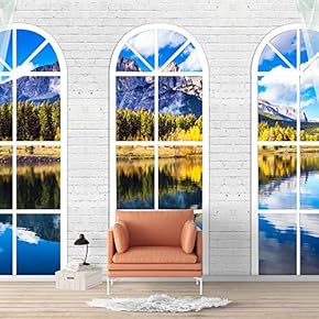Wall Murals for Bedroom Vies from French Window Design Removable Wallpaper Peel and Stick Wall Stickers - 66x96 inches