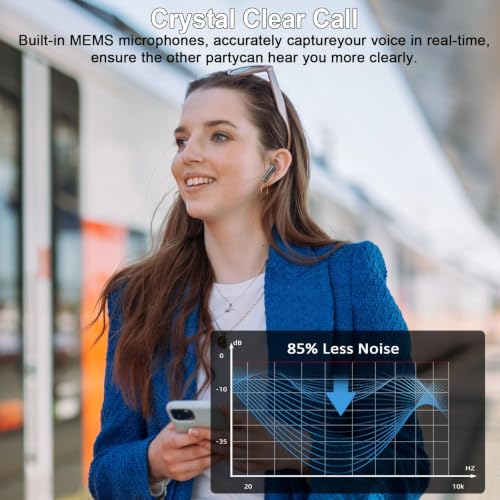 Drsaec Bluetooth 5.4 Headphones, In-Ear Headphones, Wireless Bluetooth 2026 Wireless Headphones with 4 ENC Mic, 6D Deep Bass, 30 Hours Noise Cancelling Ear Buds, IP7 Waterproof Sports Earphones, USB-C