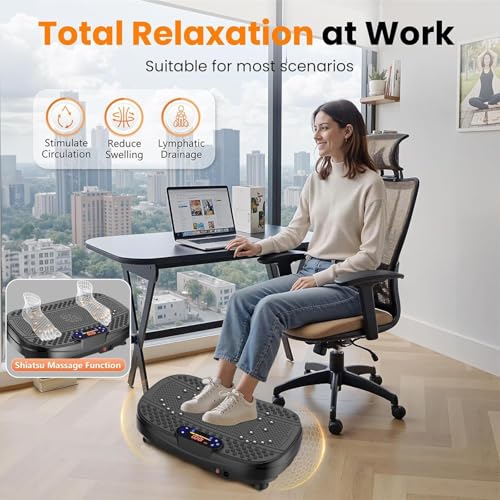 DMG Vibration Plate Exercise Machine, Lymphatic Drainage Machine for Weight Loss, Full Body Workout Vibrate Fitness Platform, Helps Toning Shaping Wellness Home Gyms Workout