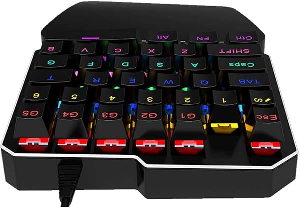 SeSDY Teclado para Juegos Teclado de una Mano Teclado mecnico de Eje Verde Teclado USB con Cable de 35 Teclas con conexin de Cable y sin conflictos Adecuado para Todo Tipo de Juegos
