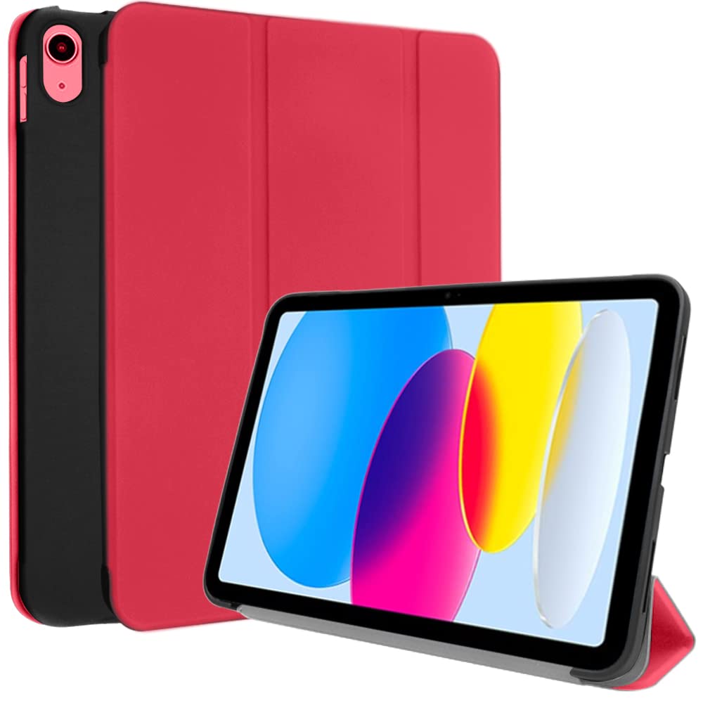 TECHGEAR Smart Case for iPad 11th Gen (2025 A16) & 10th Gen (2022), Slim Tri-Fold Stand Cover with Corner Protection, Auto Wake/Sleep, for iPad A16 11" / 10.9" - Red — image 1