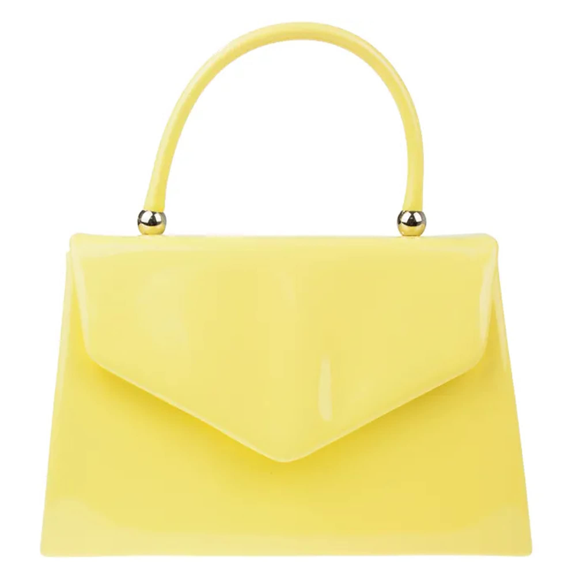 fi9® BNWT Retro Tote Patent Leather Bridal Wedding Evening Handbag Party Purse Clutch Shoulder Hand Bag (Yellow) — image 1