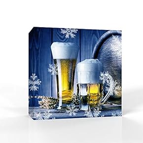 Canvas Wall Art Beer Pictures Home Wall Decorations for Bedroom Living Room Paintings Canvas Prints Framed - 12x12 inches