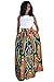 Afibi Women African Printed Casual Maxi Skirt Flared Skirt Multisize A Line Skirt (X-Large, Pattern 1)