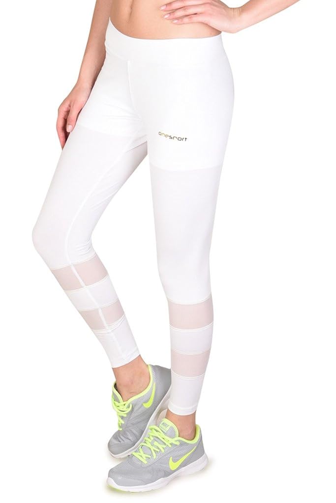 onesport women's polyester spandex jersey white tights(onsp31wt-p)