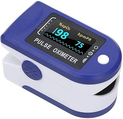 Pulse Oximeter Fingertip, Blood Oxygen Saturation Monitor Fingertip Oxygen Meter, with OLED Digital Display O2 Saturation, Pulse Rate (PR)