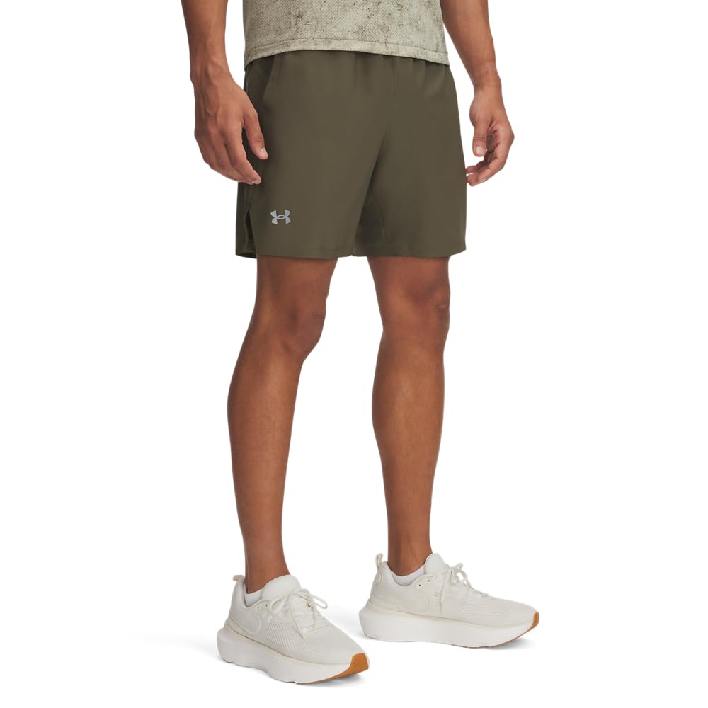 Under Armour Men’s Launch Run 7 Inch Unlined Shorts, (390) Marine OD Green / / Reflective, 5X-Large