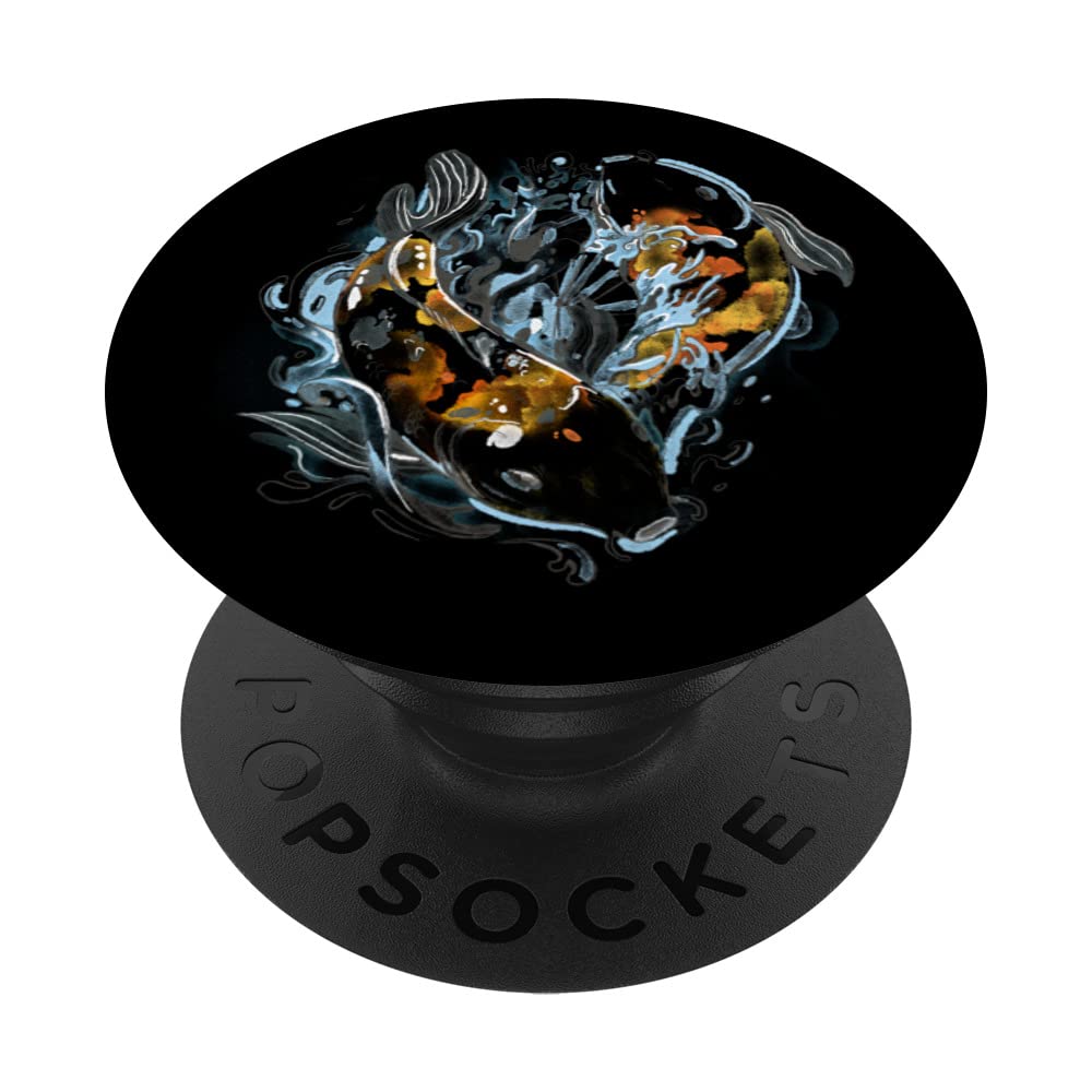 Watercolour Koi Carp Yin Yang Symbolism Japanese Fish Lover PopSockets Swappable PopGrip