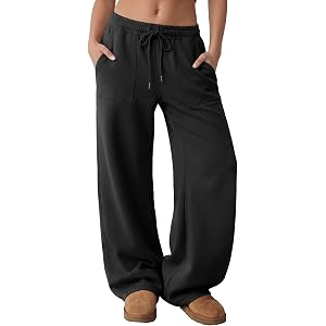 Trendy Queen Women's Wide Leg Sweatpants Lounge Pants | Baggy Casual Sweat Pants,Fall Cozy Clothes,Lightweight Trousers with