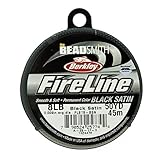 Beadsmith Fireline Microfused Braided Bead Thread 8LB-strength 0.007 inch Average Dia. 50 Yards Black Satin
