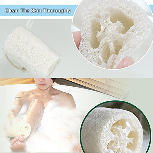Hisight 100% Natural Loofah Body Skin Exfoliating Bath Sponge Scrubber Best Luffa Body wash Great for Skin Care in the Bath ,Spa or Shower ,Perfect size,Pack of 3 - Thumbnail 5